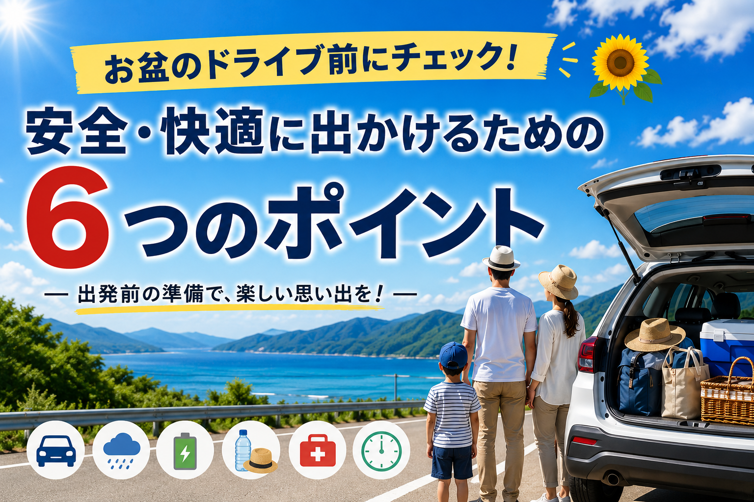 お盆のドライブ前にチェック！　安全・快適に出かけるための6つのポイント